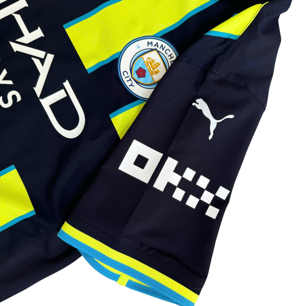 ÁO BÓNG ĐÁ MANCHESTER CITY 2024/25 SÂN KHÁCH CHÍNH HÃNG PLAYER HAALAND 9 FONT EPL+PATCH - 775085-02 - KHÔNG TAG - 10/10