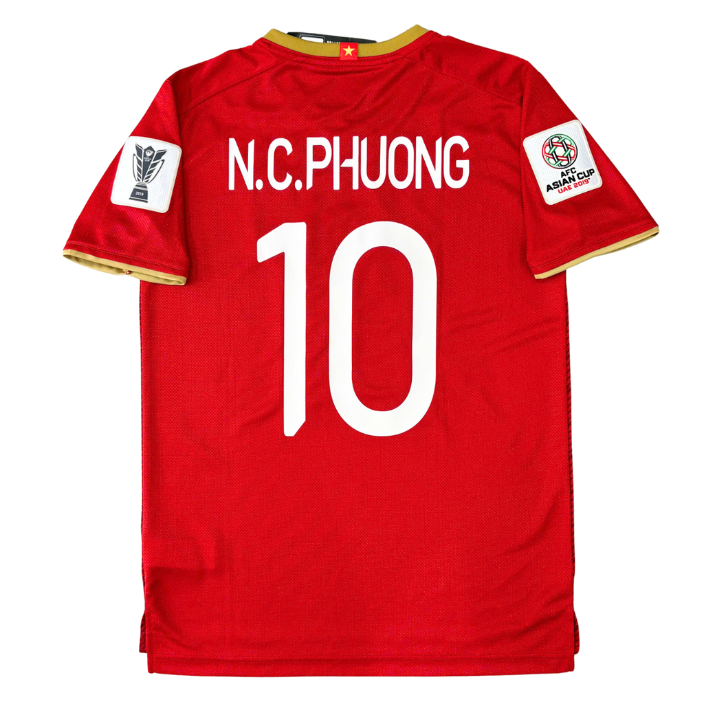 ÁO BÓNG ĐÁ VIỆT NAM 2019 SÂN NHÀ CHÍNH HÃNG PLAYER 038-923 - NGUYỄN CÔNG PHƯỢNG #10 + PATCH ASIAN CUP 2019