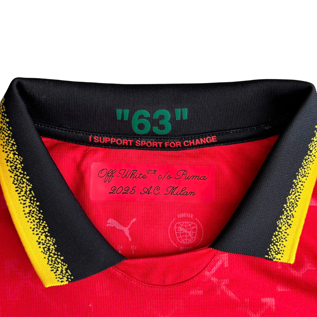 ÁO BÓNG ĐÁ AC MILAN X OFF WHITE CHÍNH HÃNG 783001-02 KHÔNG TAG 10/10