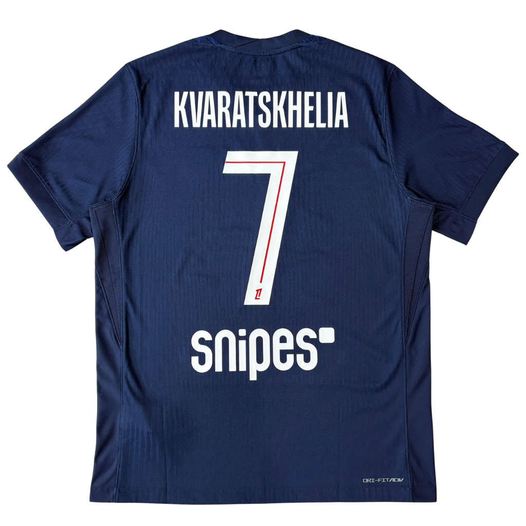 ÁO BÓNG ĐÁ PSG 2025/26 SÂN NHÀ CHÍNH HÃNG PLAYER KVARATSKHELIA #7 PHÔNG LIGUE 1 - HJ4547-411 - KHÔNG TAG - 10/10
