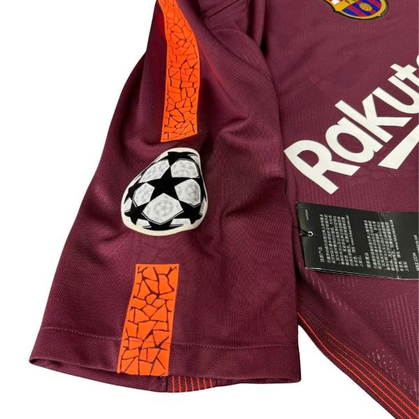 ÁO BÓNG ĐÁ BARCELONA 2017/18 CHÍNH HÃNG SÂN KHÁCH THỨ BA FAN 847253-683-NAME PATCH UEFA SUAREZ