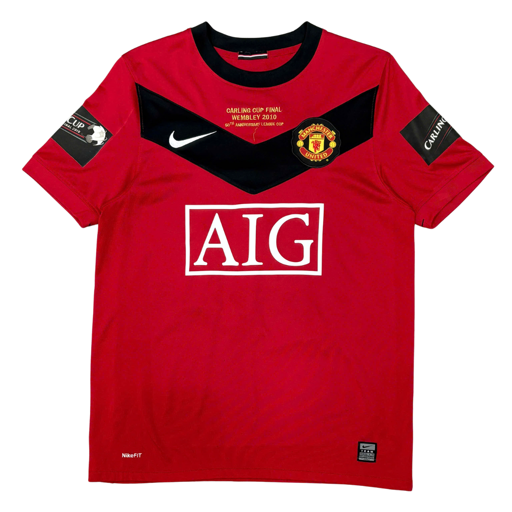 [ÁO BÓNG ĐÁ MANCHESTER UNITED 2009/10 SÂN NHÀ CHÍNH HÃNG + PATCH, DETAIL CARLING CUP FINAL 2010 + VIDIC #15 --- 355091-623