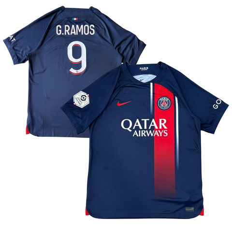 ÁO BÓNG ĐÁ PSG 2023/24 SÂN NHÀ CHÍNH HÃNG FAN + PATCH LIGUE 1 & G.RAMOS #9 - DX2694-411