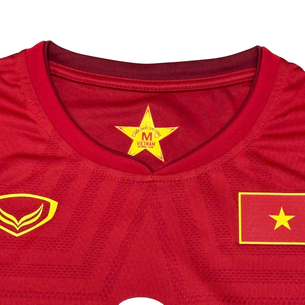 ÁO BÓNG ĐÁ VIỆT NAM 2021 SÂN NHÀ CHÍNH HÃNG PLAYER + PATCH AFC WOMEN'S ASIAN CUP INDIA 2022 #3 C.T.KIEU + CHỮ KÍ