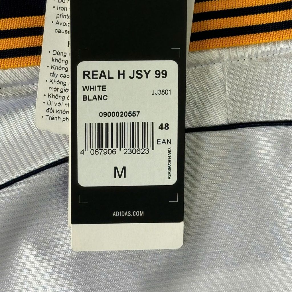 ÁO BÓNG ĐÁ REAL MALRID 1999/00 SÂN NHÀ CHÍNH HÃNG FAN JJ3801