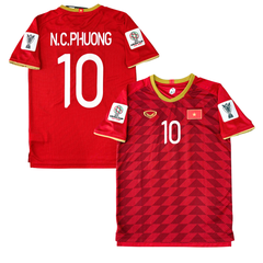 ÁO BÓNG ĐÁ VIỆT NAM 2019 SÂN NHÀ CHÍNH HÃNG PLAYER 038-923 - NGUYỄN CÔNG PHƯỢNG #10 + PATCH ASIAN CUP 2019