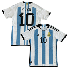 ÁO BÓNG ĐÁ ARGENTINA 2022 CHÍNH HÃNG PLAYER MESSI #10, FINAL MATCH DETAIL WORLD CUP 2022 - HF2157 - KHÔNG TAG - 10/10