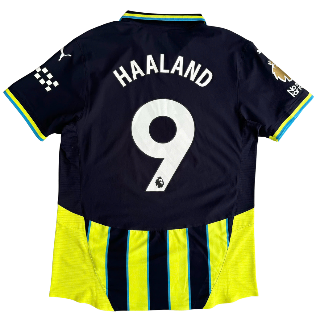 ÁO BÓNG ĐÁ MANCHESTER CITY 2024/25 SÂN KHÁCH CHÍNH HÃNG PLAYER HAALAND 9 PHÔNG EPL+PATCH - 775085-02 - KHÔNG TAG - 10/10