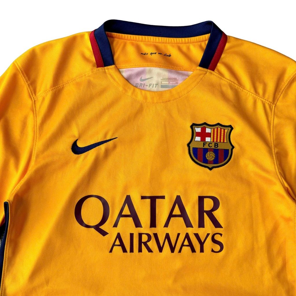 ÁO BÓNG ĐÁ BARCELONA 2015/16 CHÍNH HÃNG SÂN KHÁCH FAN 658785-740 - NAME PATCH LFP MESSI