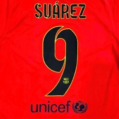 ÁO BÓNG ĐÁ BARCELONA 2014/15 CHÍNH HÃNG SÂN KHÁCH PLAYER - NAME PATCH LFP SUÁREZ