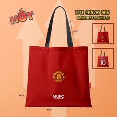 TÚI TOTE CANVAS MANCHESTER UNITED CUNHA #10 MÀU ĐỎ - SPIDY TTMU02-CUNHA