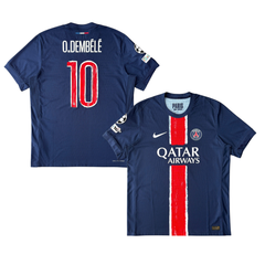 ÁO BÓNG ĐÁ PSG 2025/26 SÂN NHÀ CHÍNH HÃNG PLAYER O.DEMBÉLÉ #10 PHÔNG + PATCH C1 FN8774-411 - KHÔNG TAG - 10/10