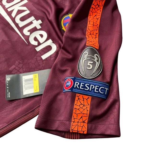 ÁO BÓNG ĐÁ BARCELONA 2017/18 CHÍNH HÃNG SÂN KHÁCH THỨ BA FAN 847253-683-NAME PATCH UEFA SUAREZ