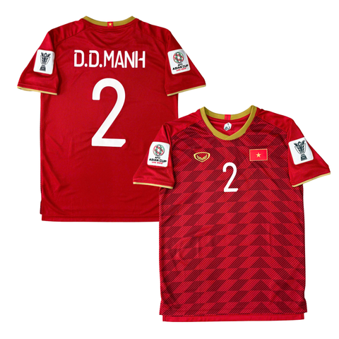 ÁO BÓNG ĐÁ VIỆT NAM 2019 SÂN NHÀ CHÍNH HÃNG PLAYER 038-923 - ĐỖ DUY MẠNH #2 + PATCH ASIAN CUP 2019