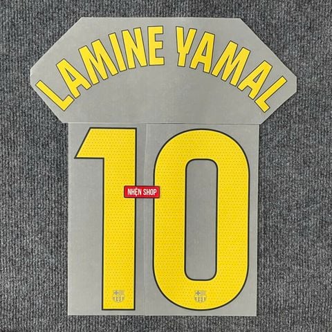 NAMESET LAMINE YAMAL 10 AUTHENTIC BARCELONA SÂN NHÀ 2025/26 LALIGA