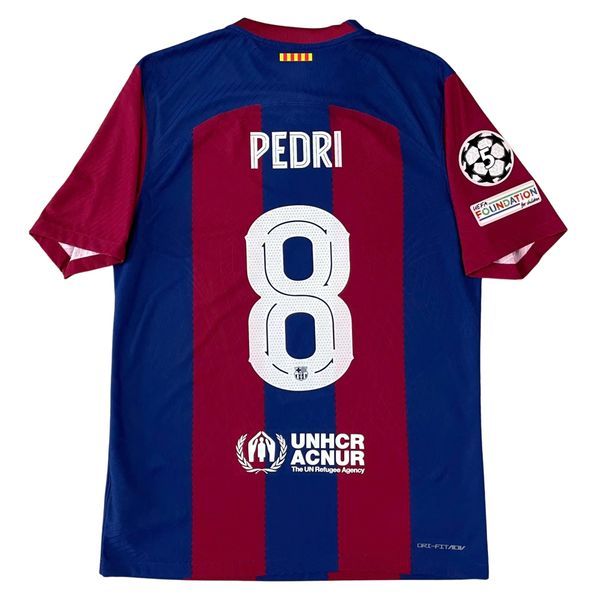 ÁO BÓNG ĐÁ BARCELONA 2023/24 SÂN NHÀ BẢN PLAYER - DX2615-456 (KHÔNG TAG, NAMESET PEDRI-8, PATCH UCL)