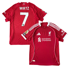 ÁO BÓNG ĐÁ LIVERPOOL 2025/26 SÂN NHÀ CHÍNH HÃNG PLAYER WIRTZ #7 PHÔNG EPL + PATCH JY4237 - KHÔNG TAG - 10/10