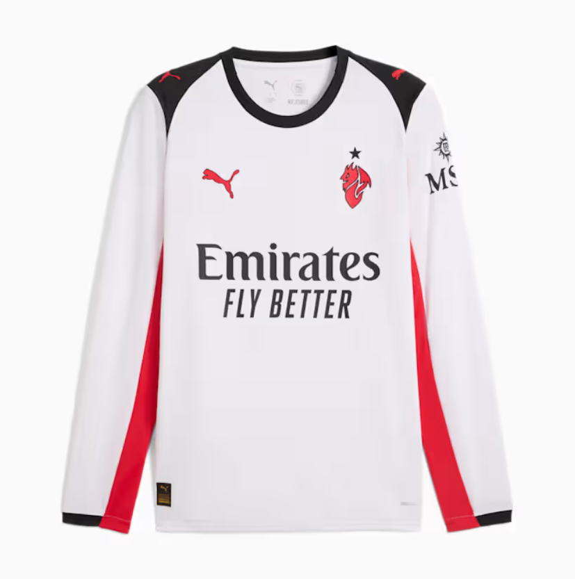 ÁO BÓNG ĐÁ AC MILAN 2025/26 CHÍNH HÃNG SÂN KHÁCH BẢN FAN TAY DÀI - 779972 02