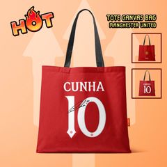 TÚI TOTE CANVAS MANCHESTER UNITED CUNHA #10 MÀU ĐỎ - SPIDY TTMU02-CUNHA