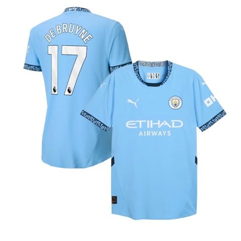 ÁO BÓNG ĐÁ MANCHESTER CITY 2024/25 CHÍNH HÃNG SÂN NHÀ PLAYER 775050 01- NAME PATCH DE BRUYNE EPL SIZE M (UK)