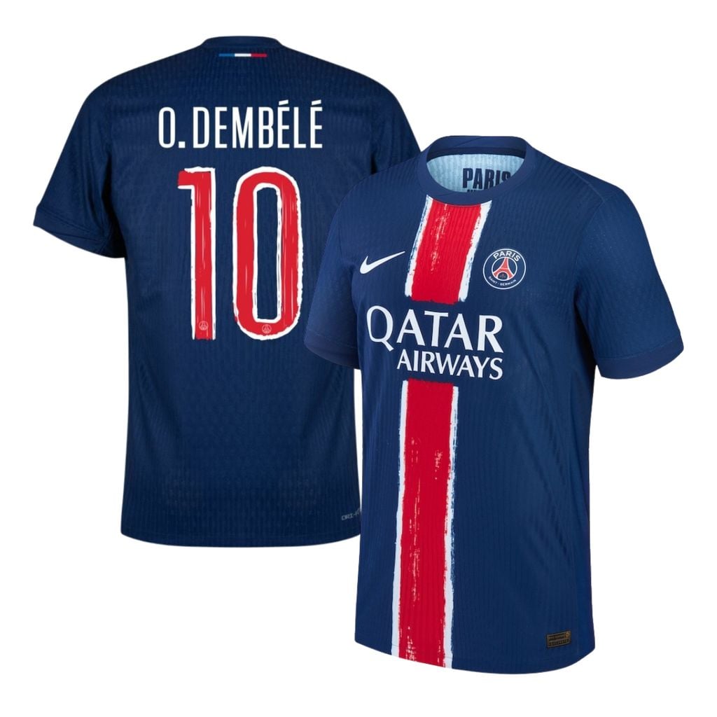 ÁO BÓNG ĐÁ PSG 2024/25 SÂN NHÀ CHÍNH HÃNG PLAYER - NAME CUP DEMBELE 10 FN8774-411