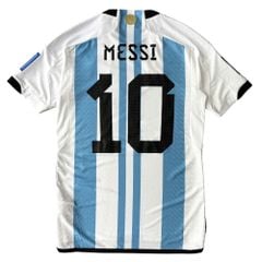 ÁO BÓNG ĐÁ ARGENTINA 2022 SÂN NHÀ CHÍNH HÃNG BẢN PLAYER MESSI #10, FULL PATCH + FINAL MATCH DETAIL WORLD CUP 2022 - HF2157