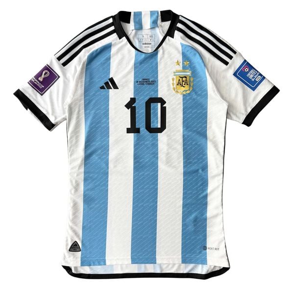ÁO BÓNG ĐÁ ARGENTINA 2022 SÂN NHÀ CHÍNH HÃNG BẢN PLAYER MESSI #10, FULL PATCH + FINAL MATCH DETAIL WORLD CUP 2022 - HF2157