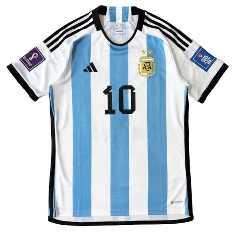 ÁO BÓNG ĐÁ ARGENTINA 2022 SÂN NHÀ CHÍNH HÃNG BẢN FAN MESSI #10 - HL8424 10/10 ( MẤT TAG GIẤY )