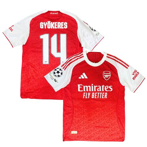 ÁO BÓNG ĐÁ ARSENAL 2025/26 SÂN NHÀ PLAYER CHÍNH HÃNG - NAMESET GYOKERES #14 - PATCH UCL - JI9516