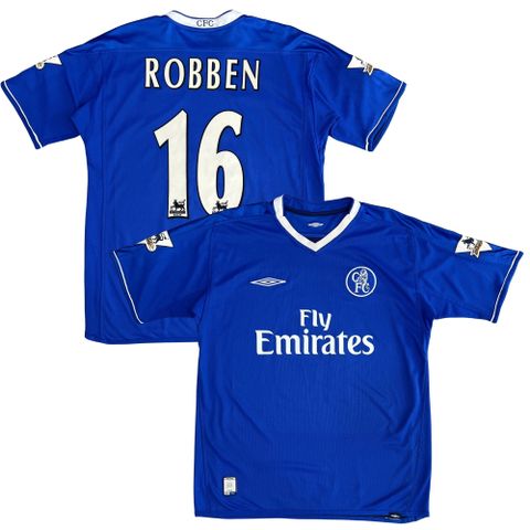ÁO BÓNG ĐÁ CHELSEA 2004/05 SÂN NHÀ CHÍNH HÃNG - NAMESET ROBBEN #16 - PATCH EPL - 01841572