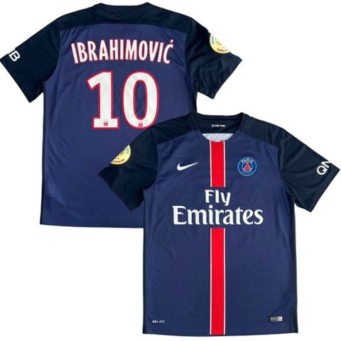 ÁO BÓNG ĐÁ PSG 2015/16 SÂN NHÀ CHÍNH HÃNG - NAMESET IBRAHIMOVIC #10 - PATCH VÔ ĐỊCH LEAGUE 1 - 658907-411