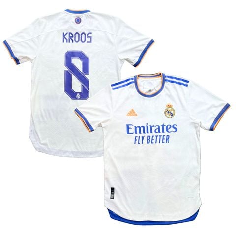ÁO BÓNG ĐÁ REAL MADRID 2021/22 SÂN NHÀ CHÍNH HÃNG PLAYER - NAMESET KROSS #8 - GQ1360