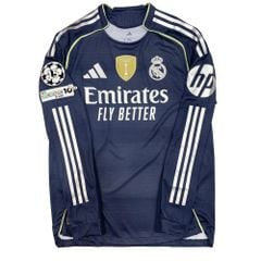 ÁO BÓNG ĐÁ REAL MADRID TAY DÀI 2025/26 SÂN KHÁCH PLAYER CHÍNH HÃNG - NAMESET BELLINGHAM #5 - PATCH C1 - KHIÊN VÔ ĐỊCH FIFA INTERCONTINENTAL 2024  - JV5924
