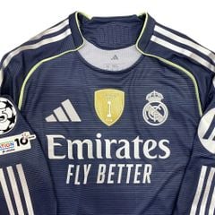 ÁO BÓNG ĐÁ REAL MADRID TAY DÀI 2025/26 SÂN KHÁCH PLAYER CHÍNH HÃNG - NAMESET BELLINGHAM #5 - PATCH C1 - KHIÊN VÔ ĐỊCH FIFA INTERCONTINENTAL 2024  - JV5924