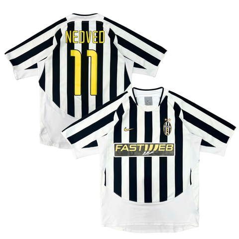ÁO BÓNG ĐÁ JUVENTUS 2003/04 SÂN NHÀ CHÍNH HÃNG - NAMESET NEDVED #11 - F31205CRT
