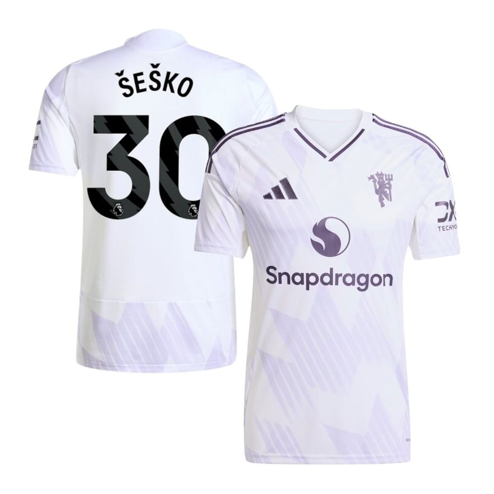 ÁO BÓNG ĐÁ MANCHESTER UNITED 2025/26 SÂN KHÁCH CHÍNH HÃNG FAN + ŠEŠKO #30 - JI7423