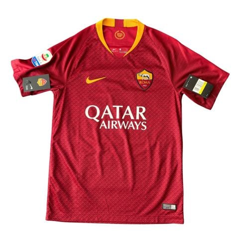 ÁO BÓNG ĐÁ AS ROMA 2018/19 SÂN NHÀ CHÍNH HÃNG FAN 919020-677 - NAME PATCH SERIA A DE ROSSI SIZE S (UK)