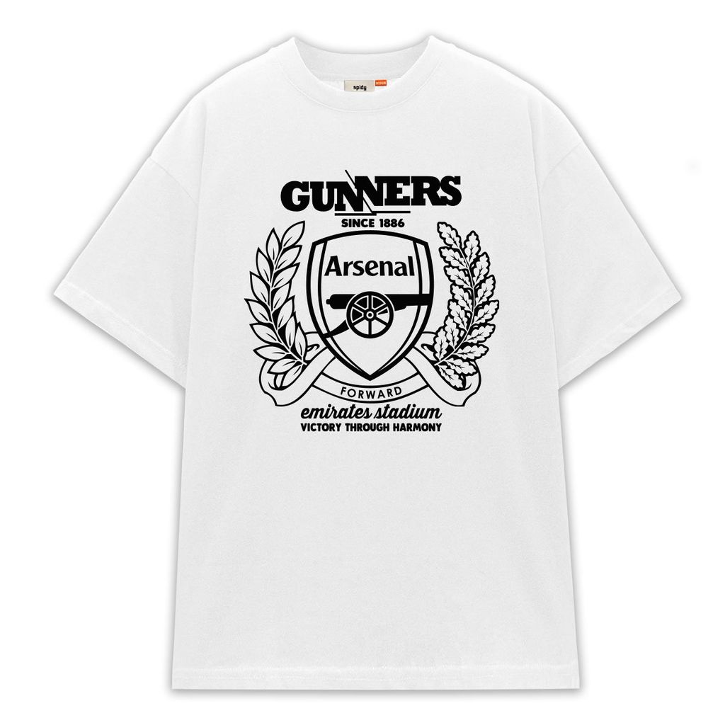 Áo Thun SPIDY Arsenal ATASN15 Form Rộng Unisex – Big Logo Gunners | Áo Fan Pháo Thủ