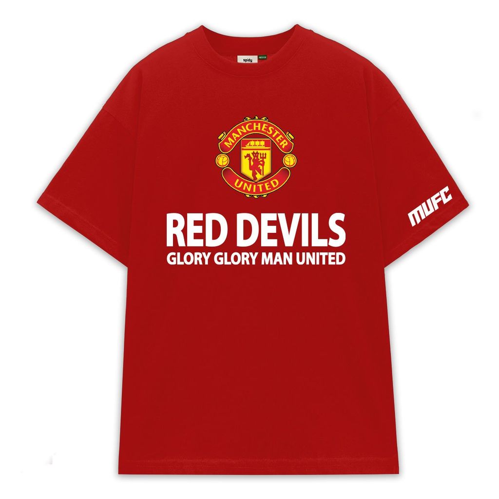 ÁO THUN SPIDY MU ATMU20 FORM RỘNG UNISEX – QUỶ ĐỎ CHAMPIONS OF EUROPE MANCHESTER UNITED