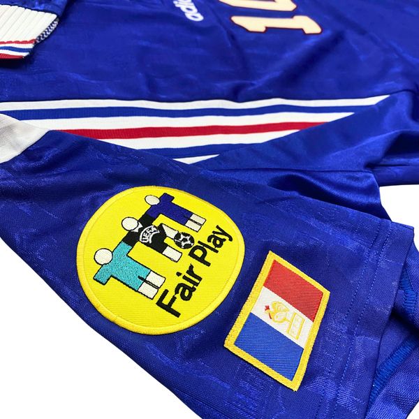 ÁO BÓNG ĐÁ ĐỘI TUYỂN PHÁP 1996/97 CHÍNH HÃNG SÂN NHÀ PLAYER-- NAMESET ZIDANE #10 + PATCH EURO 1996