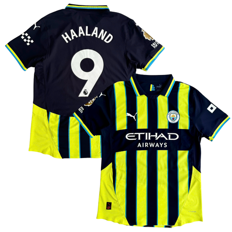 ÁO BÓNG ĐÁ MANCHESTER CITY 2024/25 SÂN KHÁCH CHÍNH HÃNG PLAYER HAALAND 9 PHÔNG EPL+PATCH - 775085-02 - KHÔNG TAG - 10/10
