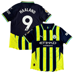ÁO BÓNG ĐÁ MANCHESTER CITY 2024/25 SÂN KHÁCH CHÍNH HÃNG PLAYER HAALAND 9 PHÔNG EPL+PATCH - 775085-02 - KHÔNG TAG - 10/10