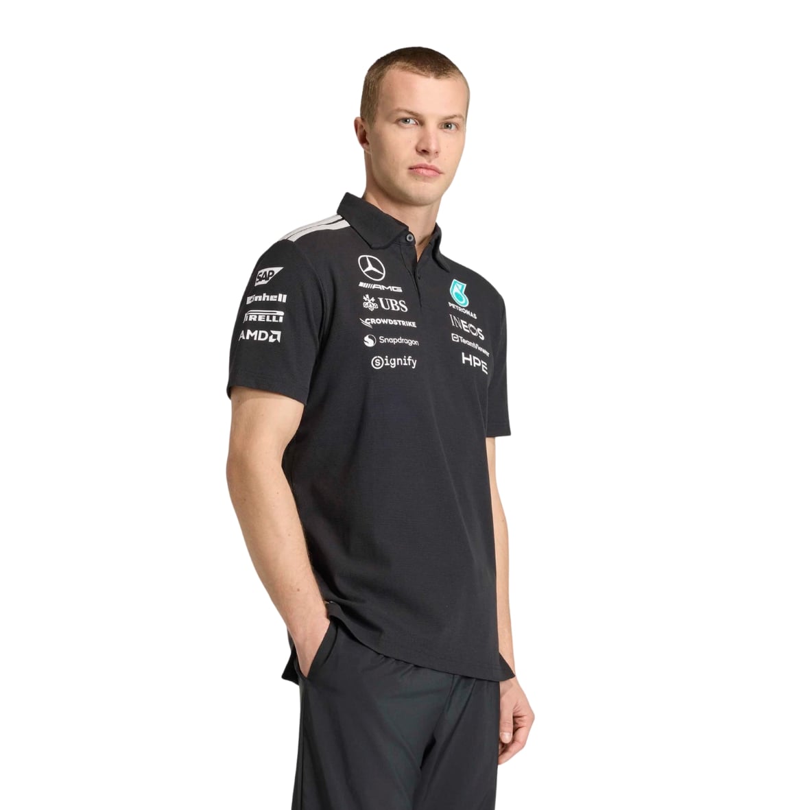 ÁO POLO ĐUA CÔNG THỨC 1 MERCEDES - AMG PETRONAS 2026 F1 TEAM ĐEN KE5523