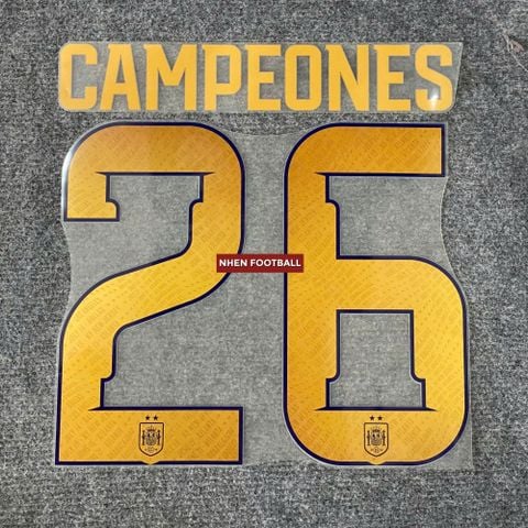 NAMESET CAMPEONES 26 KỈ NIỆM VÔ ĐỊCH WORLDCUP AUTHENTIC TÂY BAN NHA 2026/27 SÂN NHÀ 2 SAO