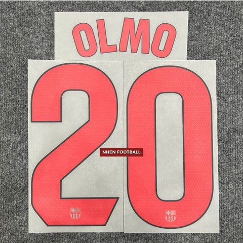 NAMESET OLMO 20 AUTHENTIC BARCELONA SÂN KHÁCH ĐEN 2024/25 LALIGA