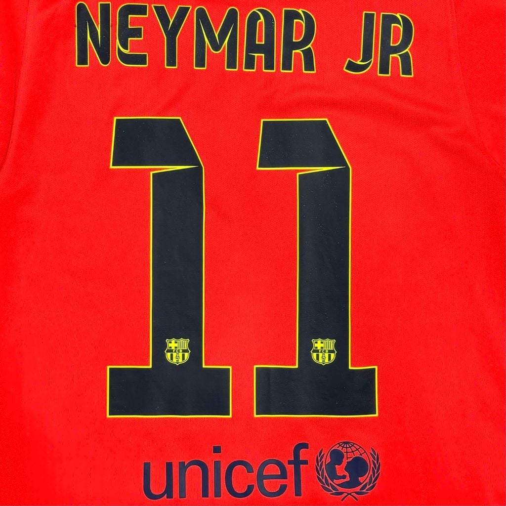 ÁO BÓNG ĐÁ BARCELONA 2014/15 CHÍNH HÃNG SÂN KHÁCH PLAYER 610595-672 - NAME PATCH LFP NEYMAR JR