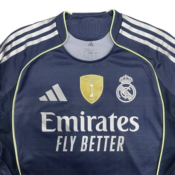 ÁO BÓNG ĐÁ REAL MADRID 2025/26 SÂN KHÁCH PLAYER CHÍNH HÃNG - NAMESET BELLINGHAM #5 - PATCH C1 - KHIÊN VÔ ĐỊCH FIFA INTERCONTINENTAL 2024  - JV5920