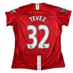 ÁO BÓNG ĐÁ MANCHESTER UNITED 2007/09 SÂN NHÀ CHÍNH HÃNG - PATCH NGOẠI HẠNG ANH + TEVEZ#32 -- 237924-666
