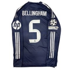 ÁO BÓNG ĐÁ REAL MADRID TAY DÀI 2025/26 SÂN KHÁCH PLAYER CHÍNH HÃNG - NAMESET BELLINGHAM #5 - PATCH C1 - KHIÊN VÔ ĐỊCH FIFA INTERCONTINENTAL 2024  - JV5924