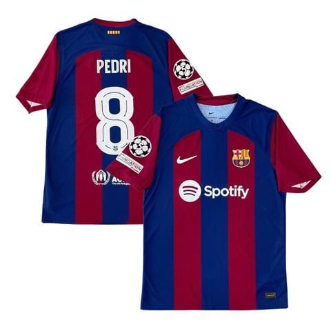 ÁO BÓNG ĐÁ BARCELONA 2023/24 SÂN NHÀ BẢN PLAYER - DX2615-456 (KHÔNG TAG, NAMESET PEDRI-8, PATCH UCL)